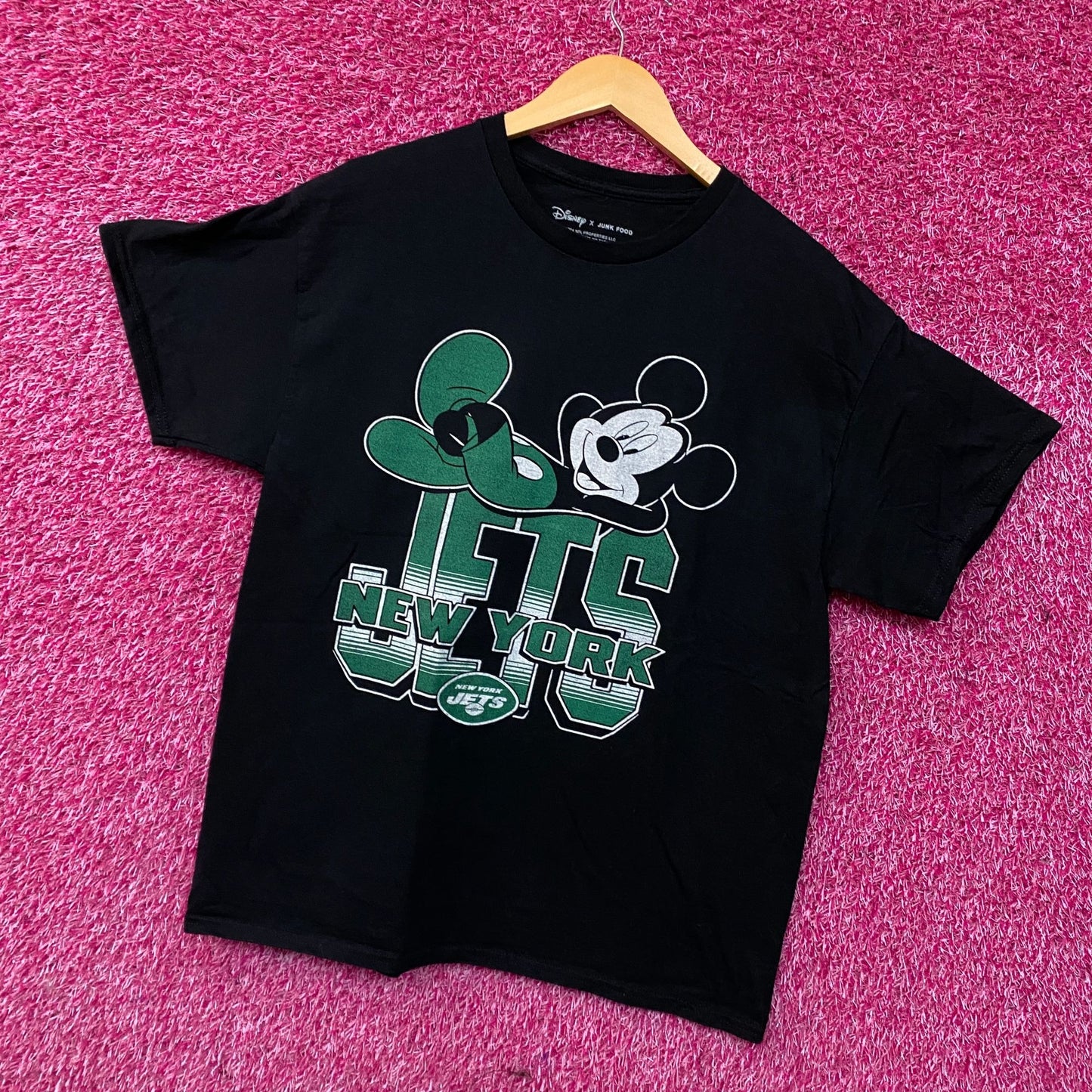 Junk Food x NFL Disney Mickey Mouse Kick Back New York Jets Shirt Medium