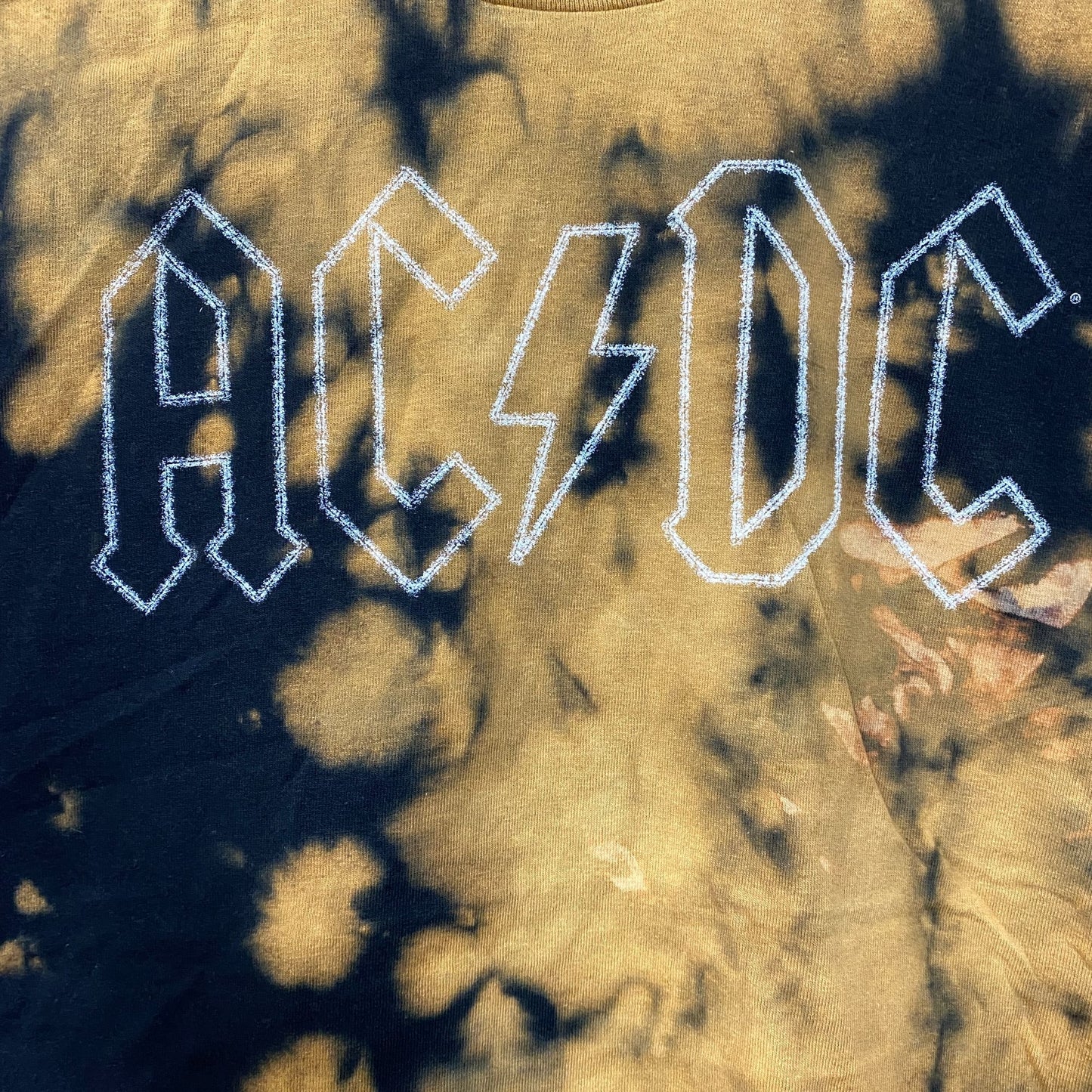 AC/DC Tie Dye Rock Band Sleeveless Croptop XL