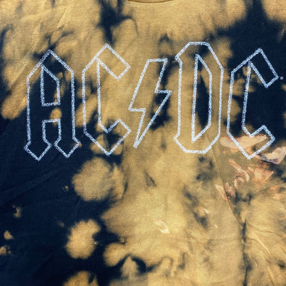 AC/DC Tie Dye Rock Band Sleeveless Croptop XL