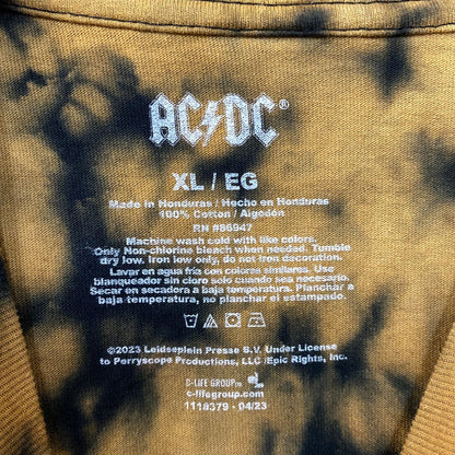 AC/DC Tie Dye Rock Band Sleeveless Croptop XL