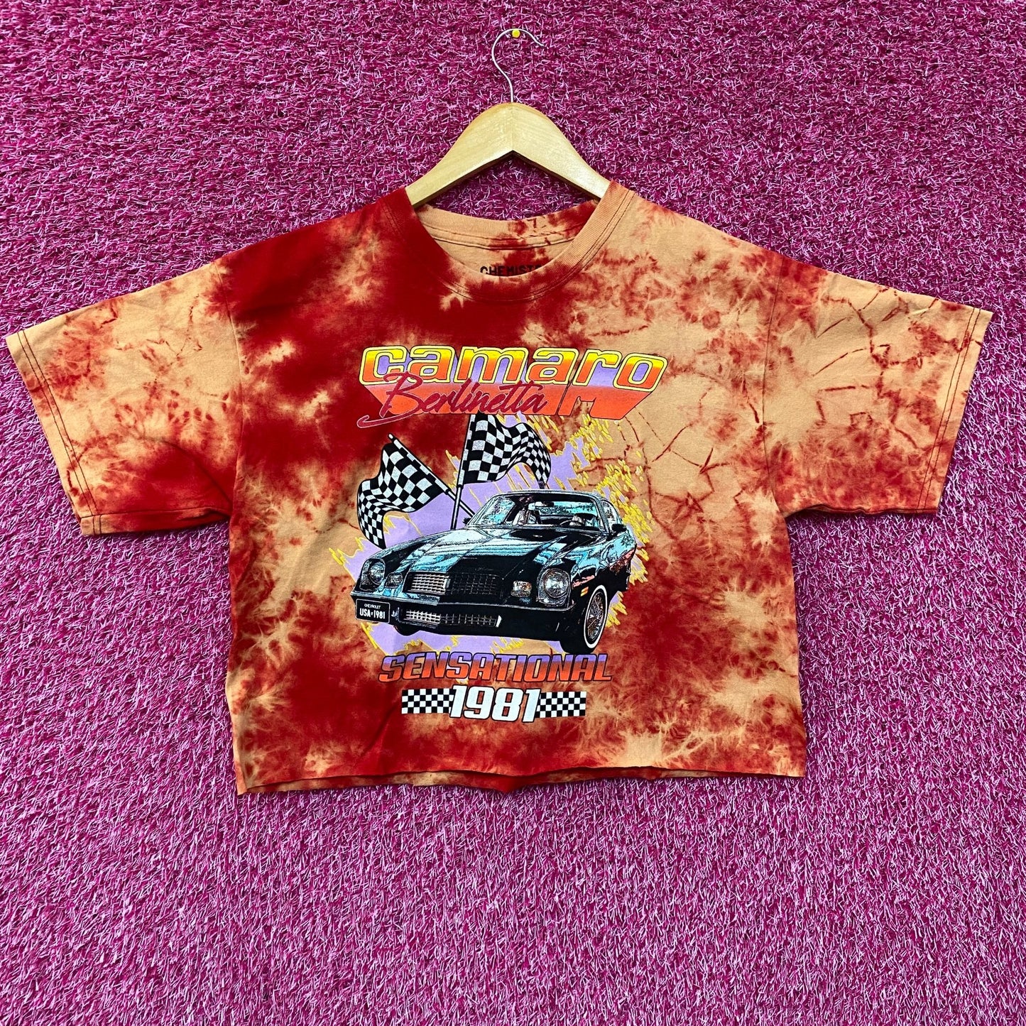 Chemistry Camaro Berlinetta Sensational 1981 Promo Tie Dye Crop Top Large