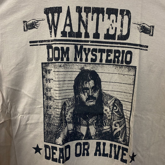 WWE Ripple Junction Dominik Mysterio "Wanted" Poster Graphic T-Shirt Large