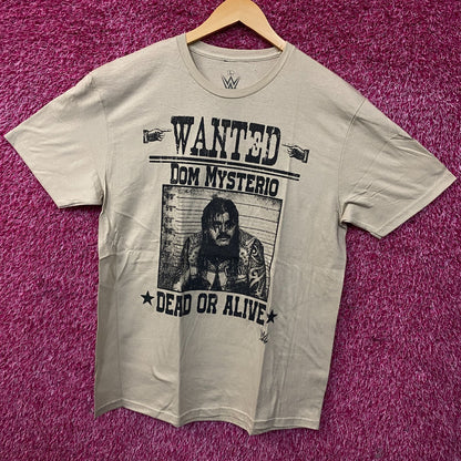 WWE Ripple Junction Dominik Mysterio "Wanted" Poster Graphic T-Shirt Large