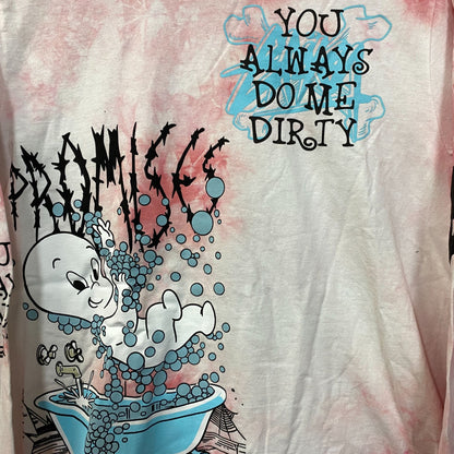Broken Promises X Casper Do Me Dirty Bubble Bath Pink Tie Dye Long Sleeve T-Shirt Medium