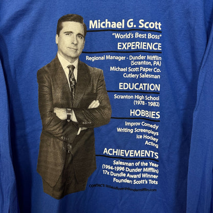 The Office Michael Scott Full Resume TV Series Long Sleeve L