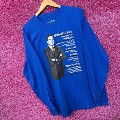 The Office Michael Scott Full Resume TV Series Long Sleeve L