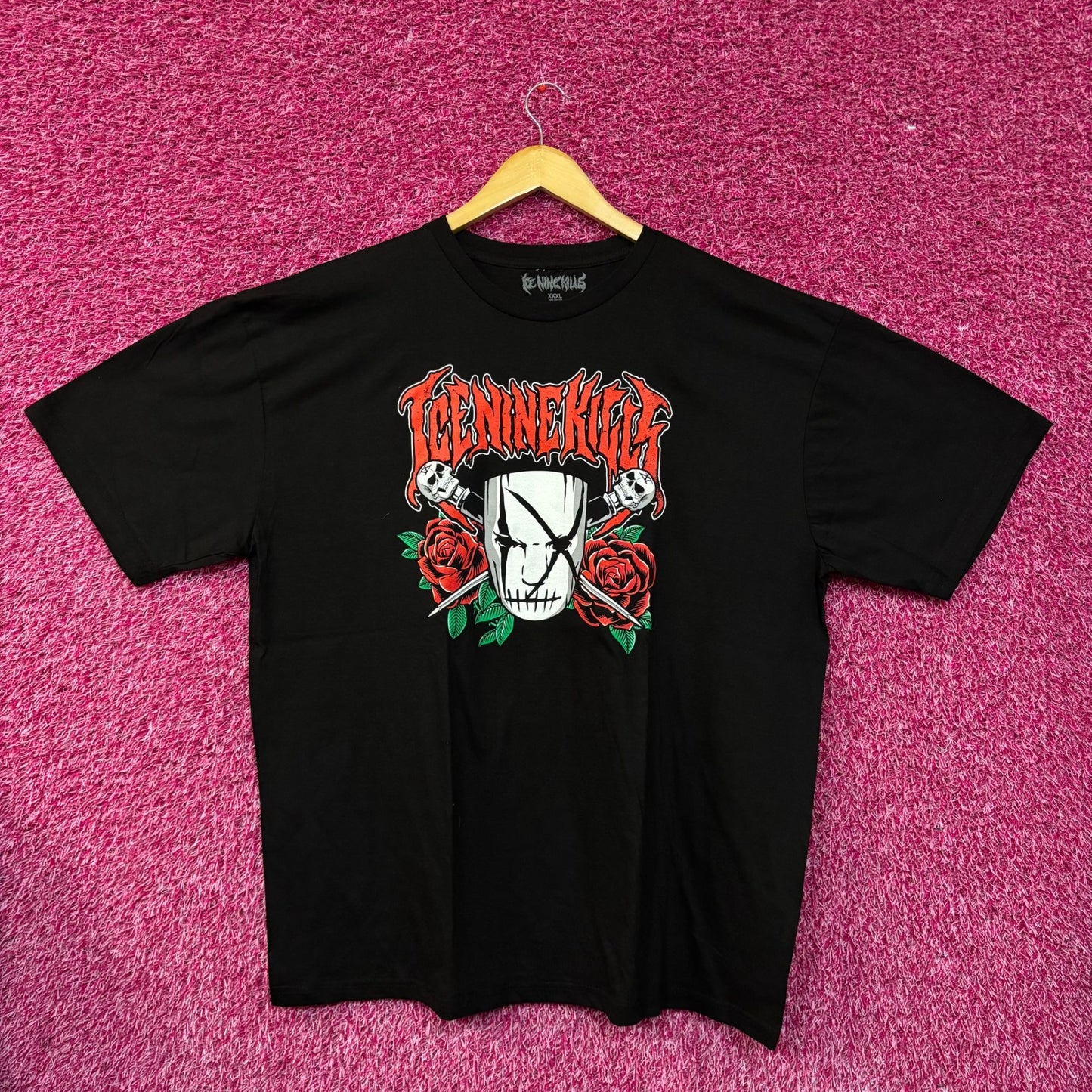 Ice Nine Kills Mask & Roses Grim Silence Mask Graphic Design T-Shirt XXXL