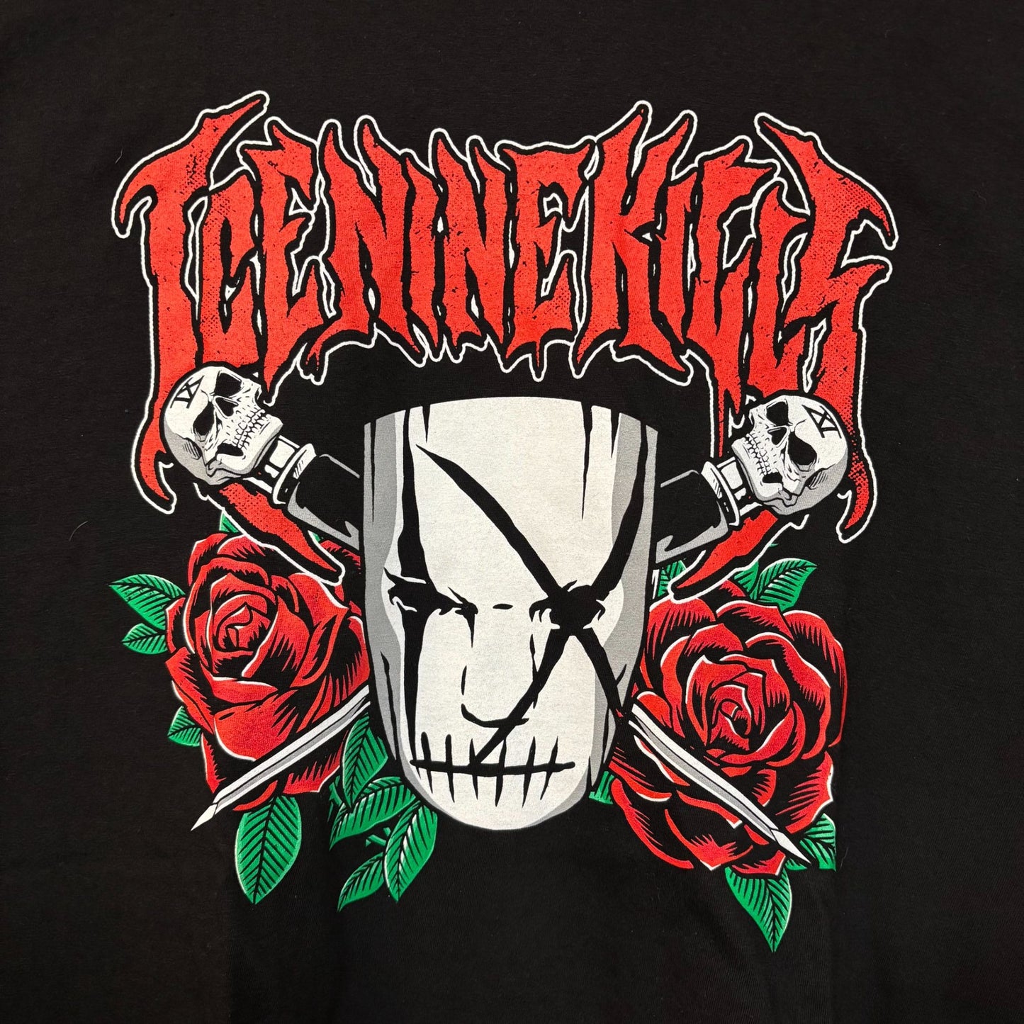 Ice Nine Kills Mask & Roses Grim Silence Mask Graphic Design T-Shirt XXXL