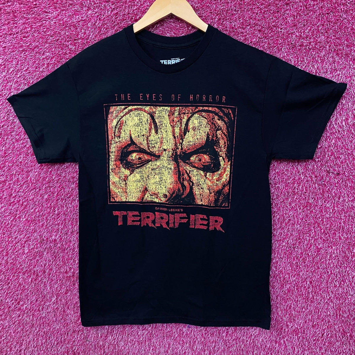 Terrifier "Eyes of Horror" Art The Clown Horror Graphic T-Shirt Medium