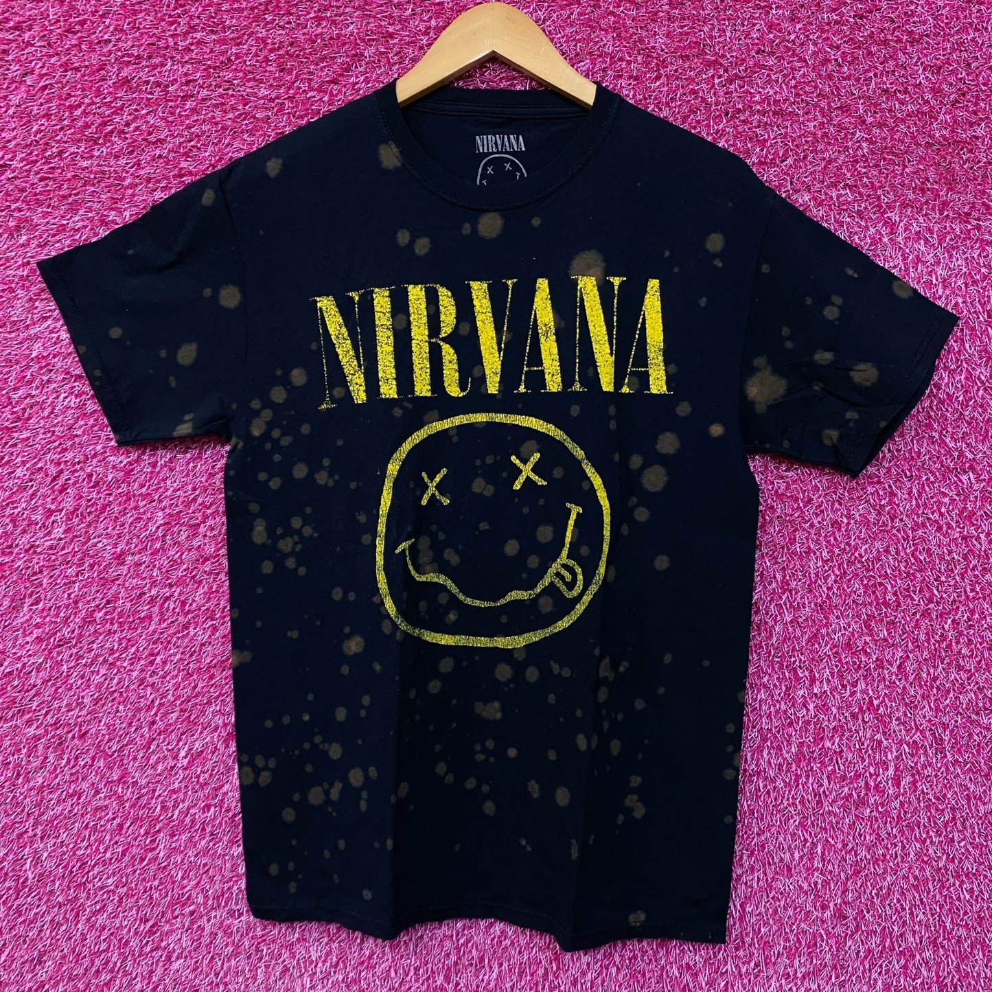 Nirvana Nevermind Bleach Dye Grunge Rock Tshirt size Medium