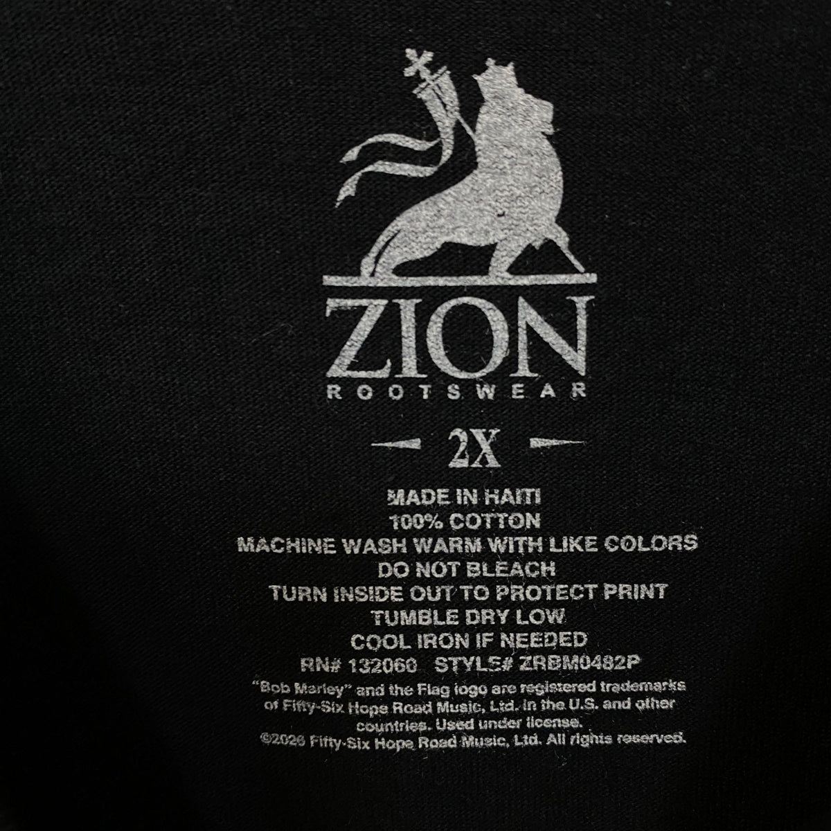 Zion Rootswear Bob Marley Songs of Freedom Graphic T-Shirt 2XL