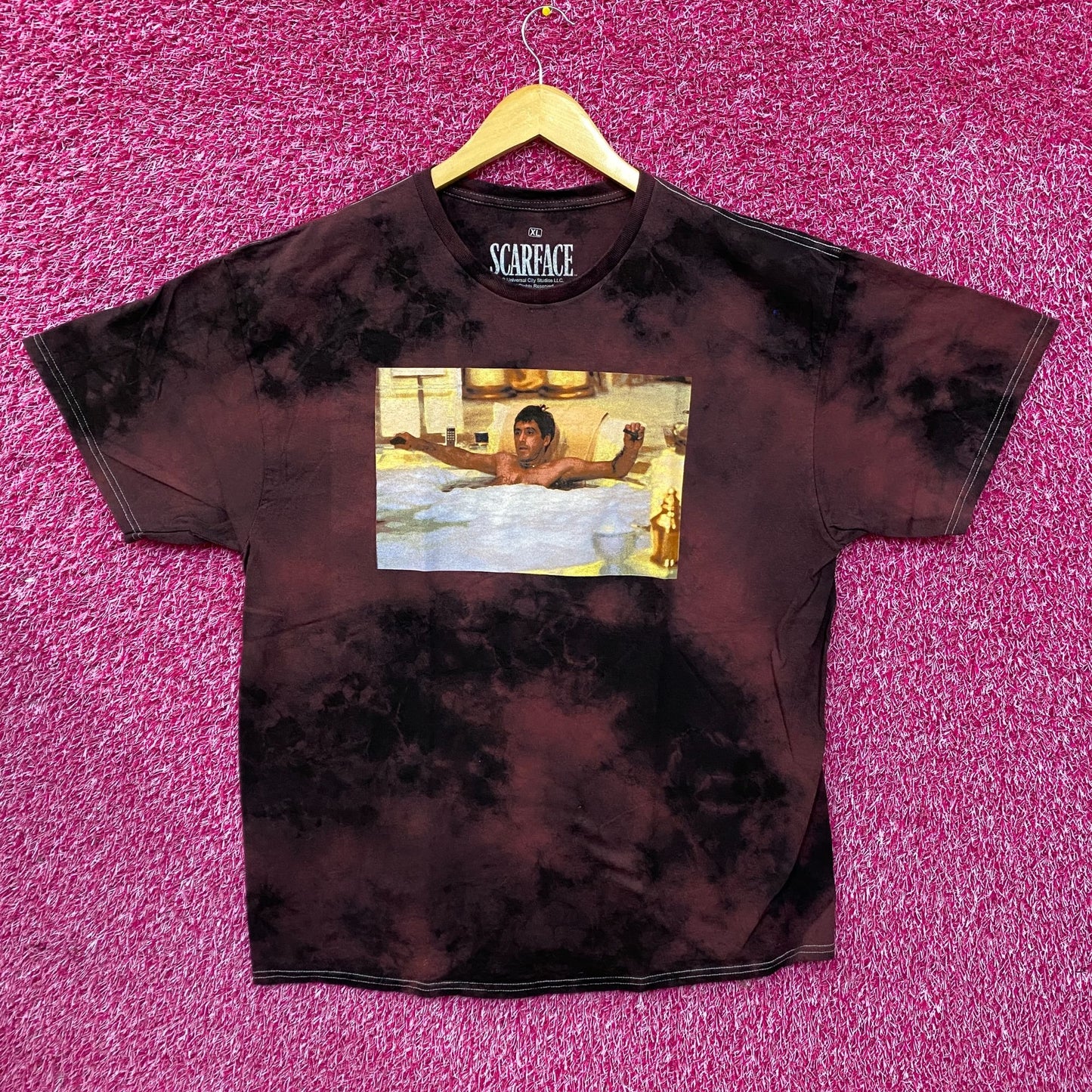 Scareface Tony Montana Maroon Tie Dye T-Shirt XL