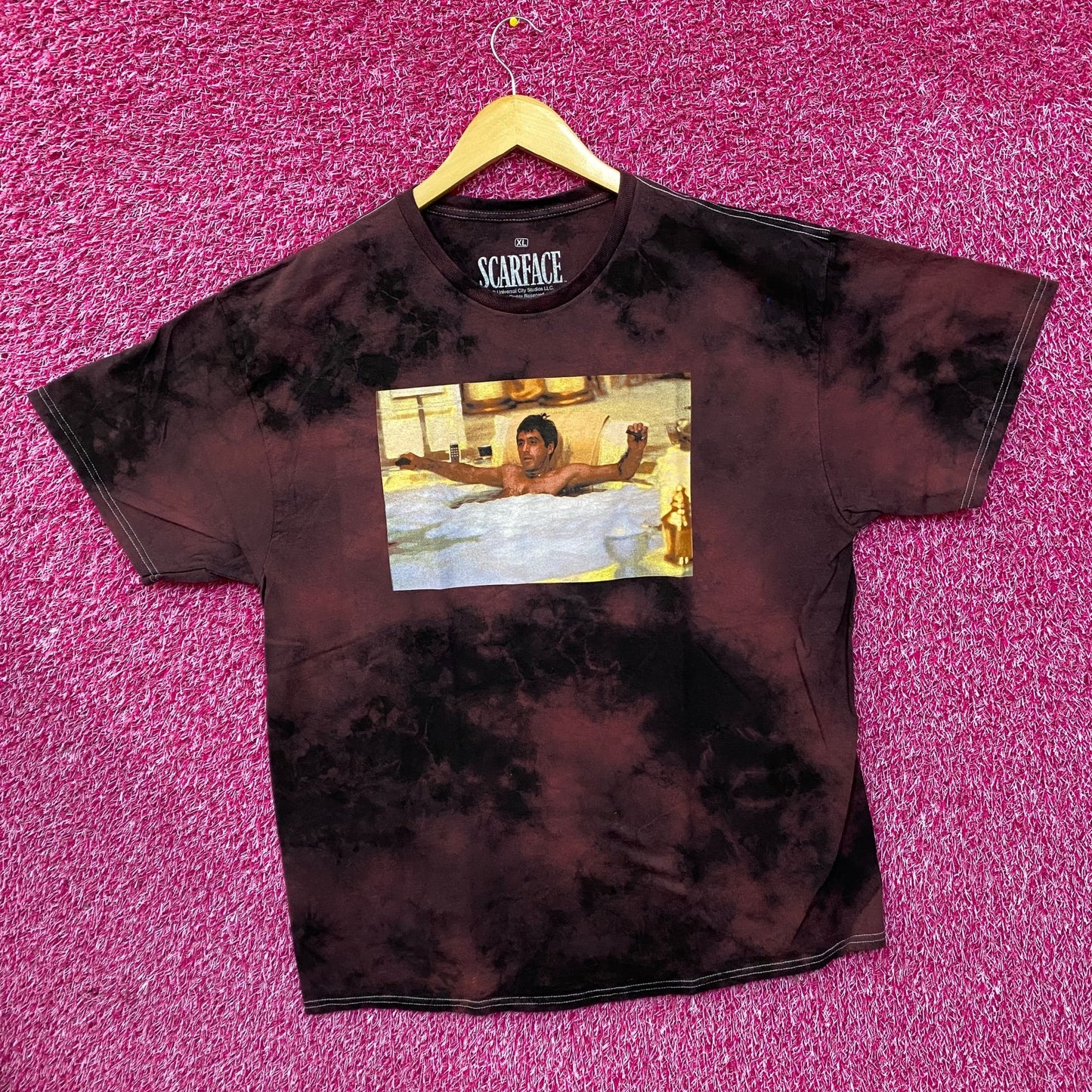 Scareface Tony Montana Maroon Tie Dye T-Shirt XL