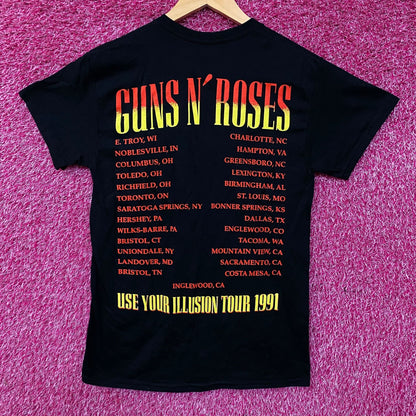 Guns N' Roses Use Your Illusion 1991 Tour Rock T-Shirt Small