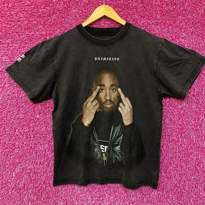 Primitive x Tupac Double Finger Hip-Hop T-Shirt Small