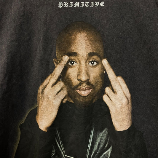 Primitive x Tupac Double Finger Hip-Hop T-Shirt Small