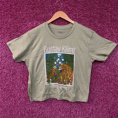 Rebellious One Gustav Klimt "Bauerngarten" Cottage Garden Graphic Crop Tee Large
