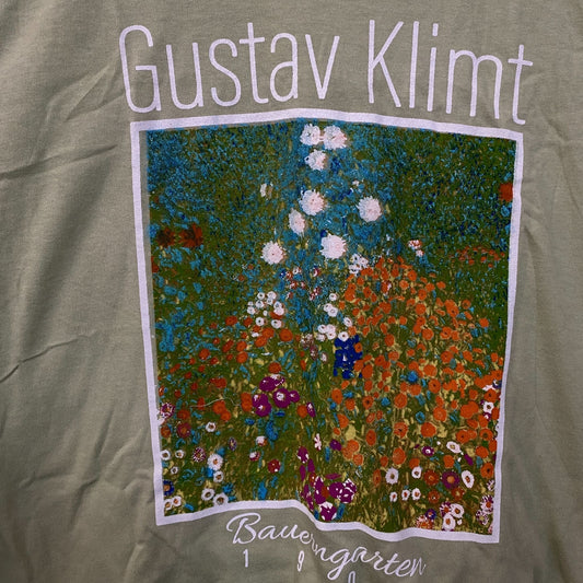 Rebellious One Gustav Klimt "Bauerngarten" Cottage Garden Graphic Crop Tee Large