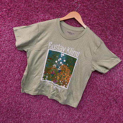Rebellious One Gustav Klimt "Bauerngarten" Cottage Garden Graphic Crop Tee Large
