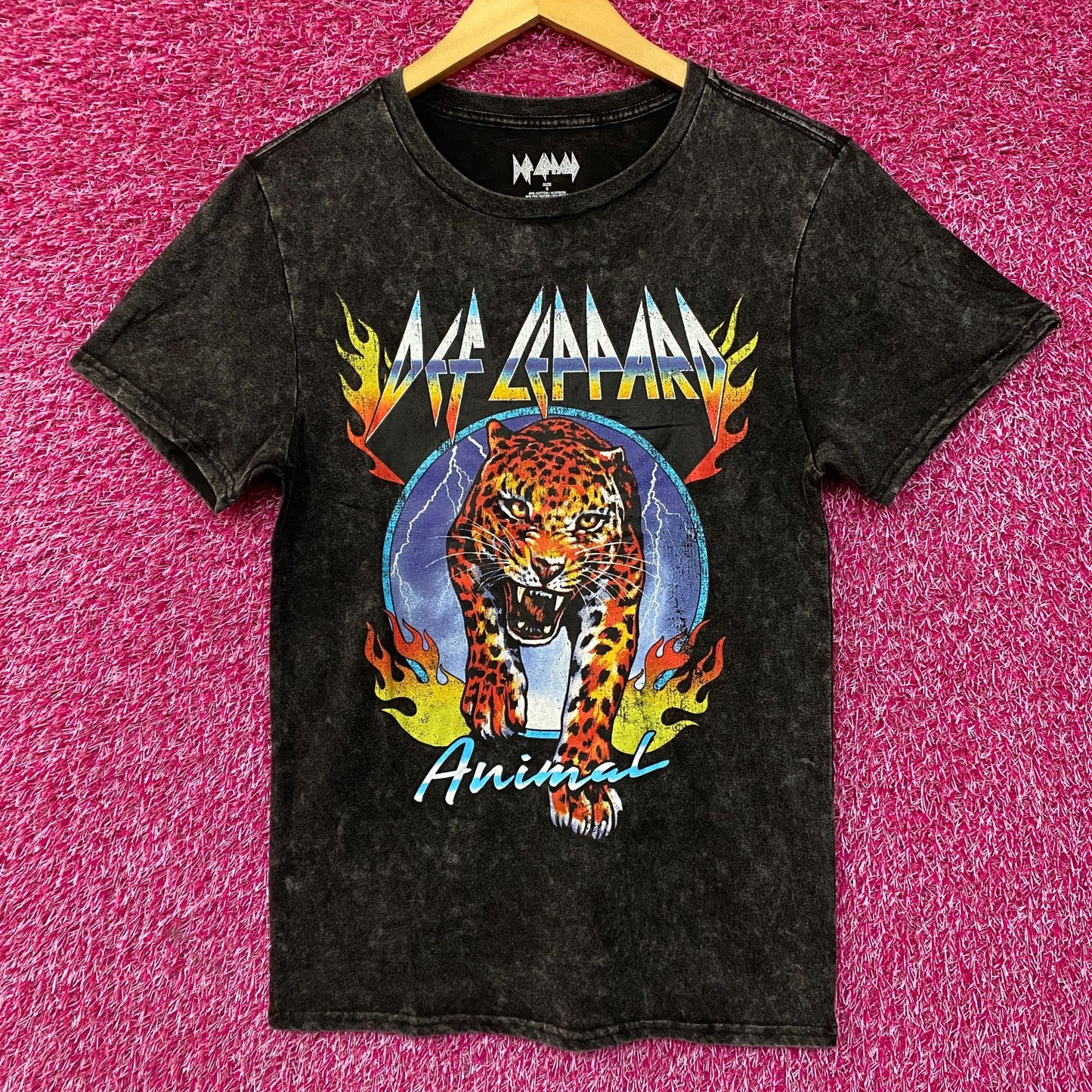 Def Leppard Hysteria Album Animal Graphic Heavy Metal Band T-Shirt Small