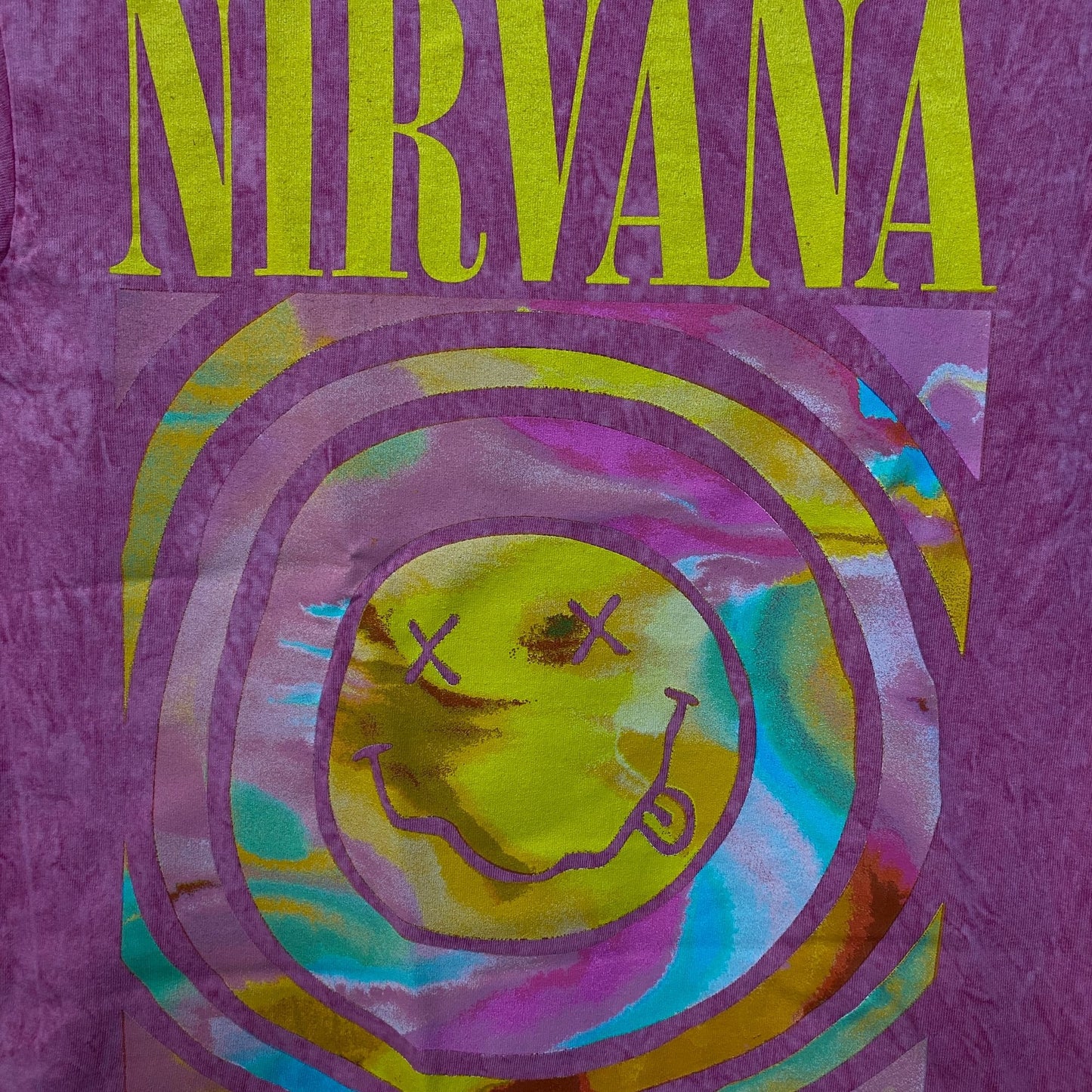 Nirvana Dead Smiley Grunge Band Graphic T-Shirt Small