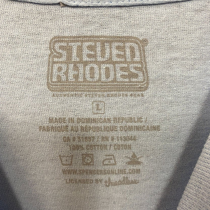 Steven Rhodes Stay Positive Shark Attack Cartoon T-Shirt L