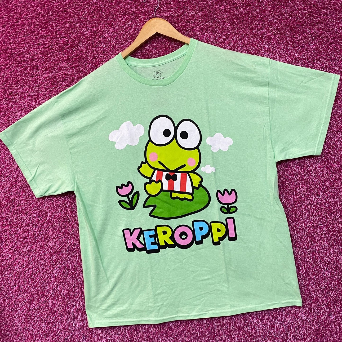 Keroppi Sunny Spring Day by Sanrio Kawaii T-Shirt XL