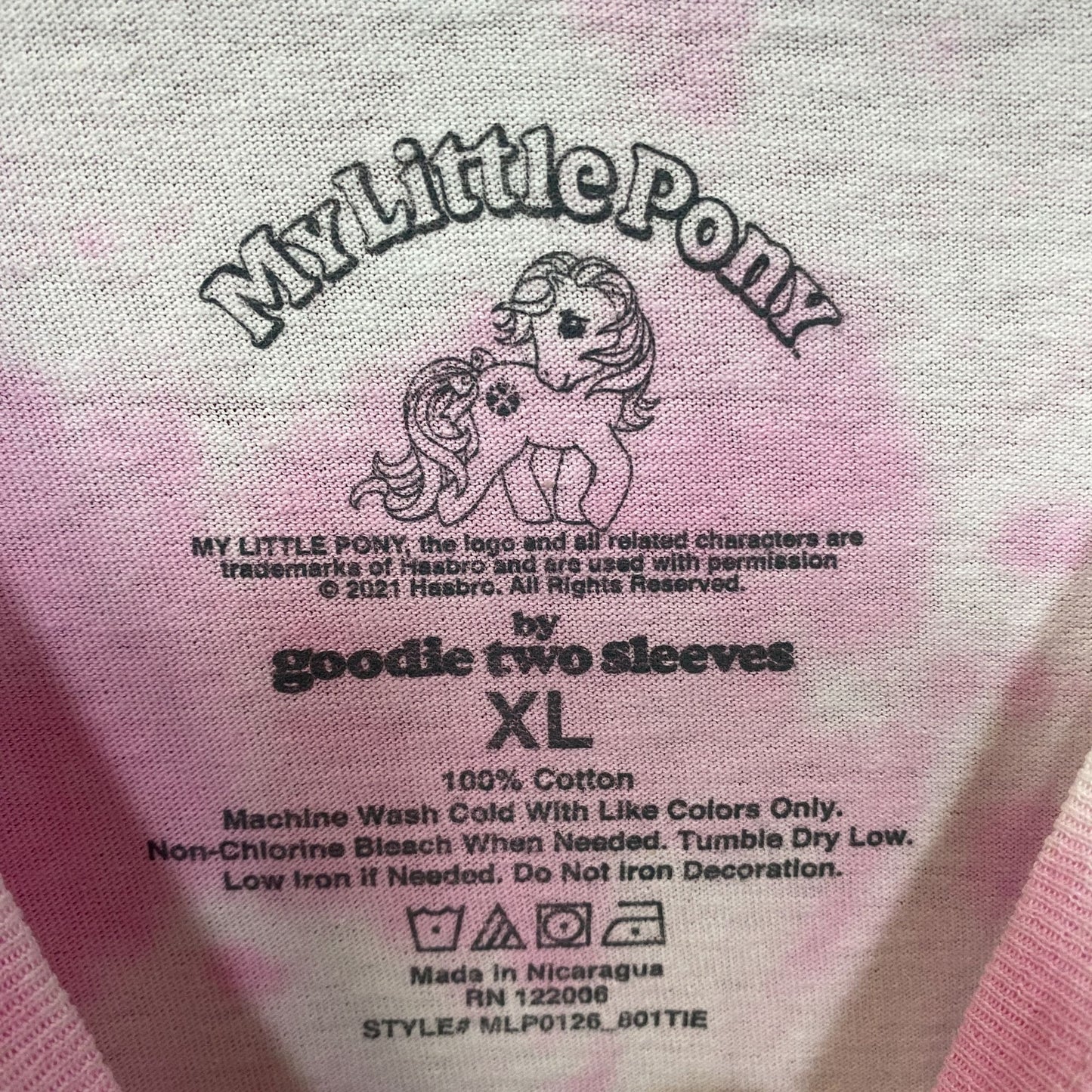 My Little Pony Graphic Print Pink Tie Dye T-Shirt Size XL