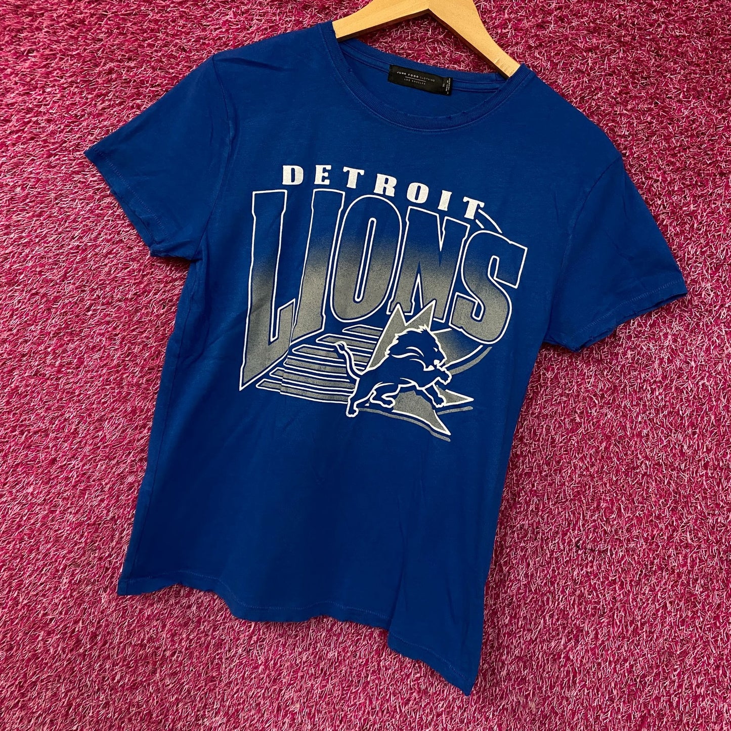 Junk Food Clothing Detroit Lions Vintage Style Women's Tee XS