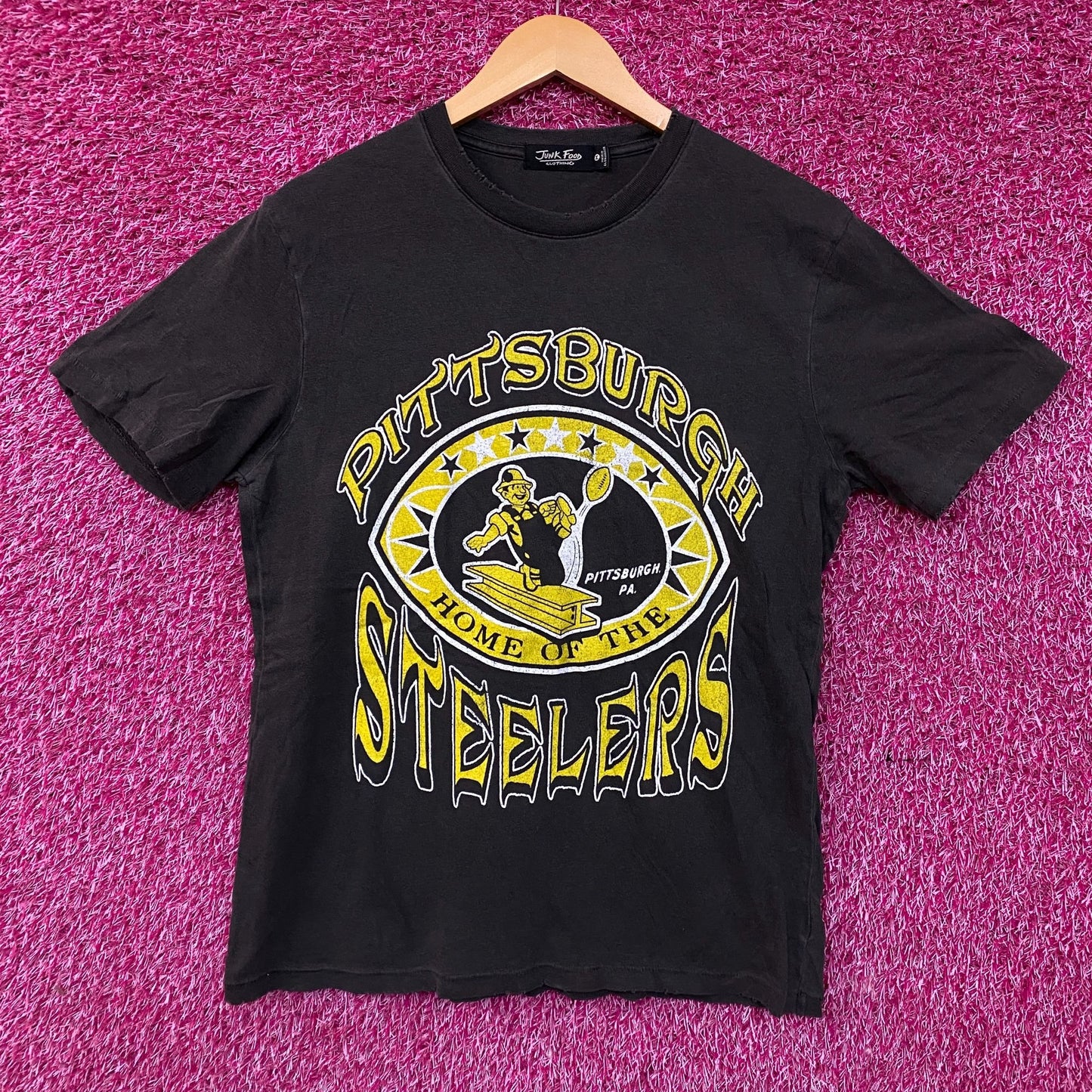 Junk Food Clothing Pittsburgh Steelers Home Vintage Women's Tee Medium