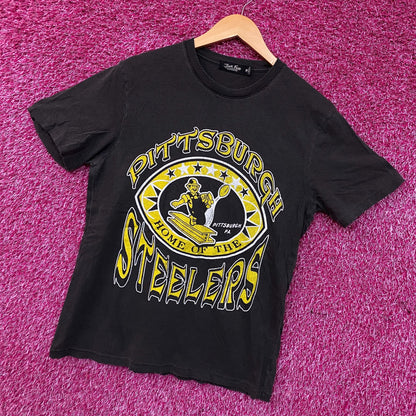Junk Food Clothing Pittsburgh Steelers Home Vintage Women's Tee Medium