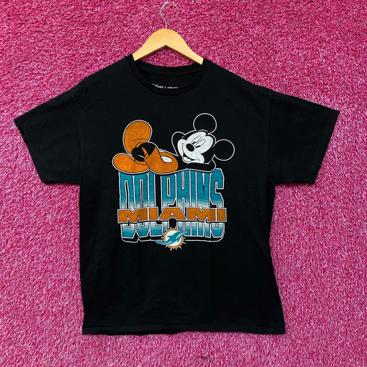 Disney x Junk Food NFL Miami Dolphins Mickey Mouse Kick Back T-Shirt Medium