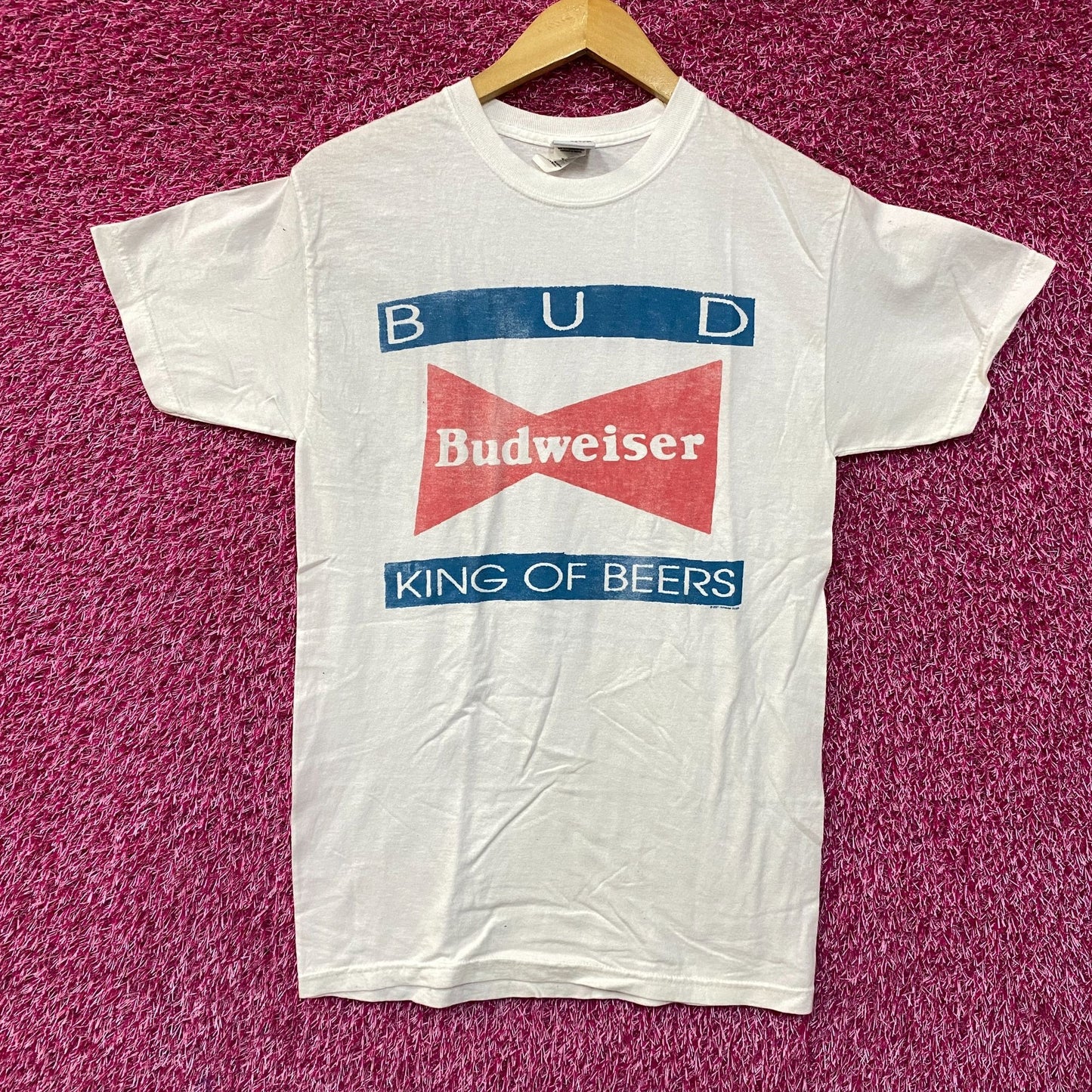 Budweiser King Of Beers Bowtie Logo Bud Graphic Design T-Shirt Extra Small