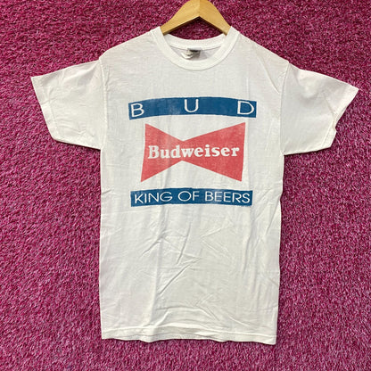 Budweiser King Of Beers Bowtie Logo Bud Graphic Design T-Shirt Extra Small