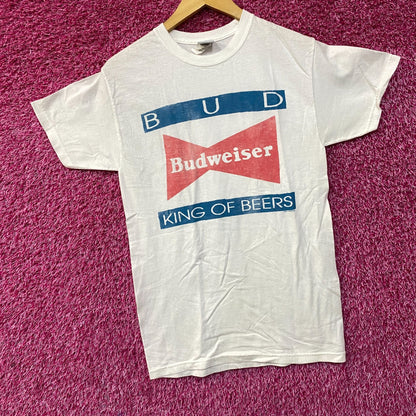 Budweiser King Of Beers Bowtie Logo Bud Graphic Design T-Shirt Extra Small