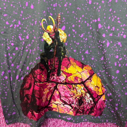 Loki Sitting on Planet Comic Book T-shirt size 2XL