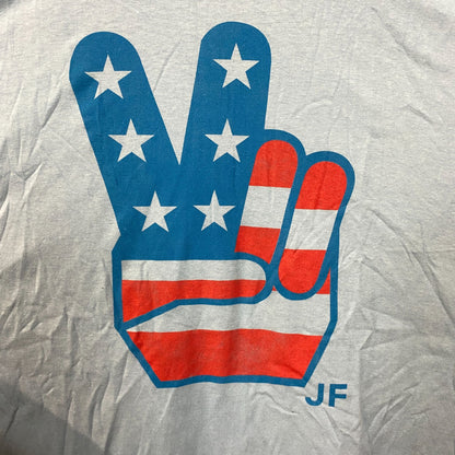 American Flag Peace Hands JF T-Shirt 3XL