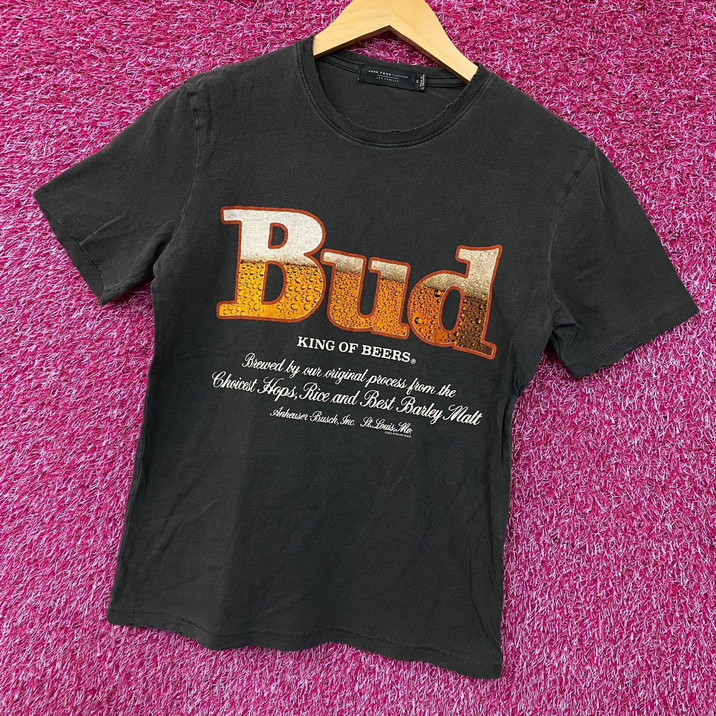 Junk Food Clothing Budweiser Bud King of Beers Women's Vintage Style Tee XS