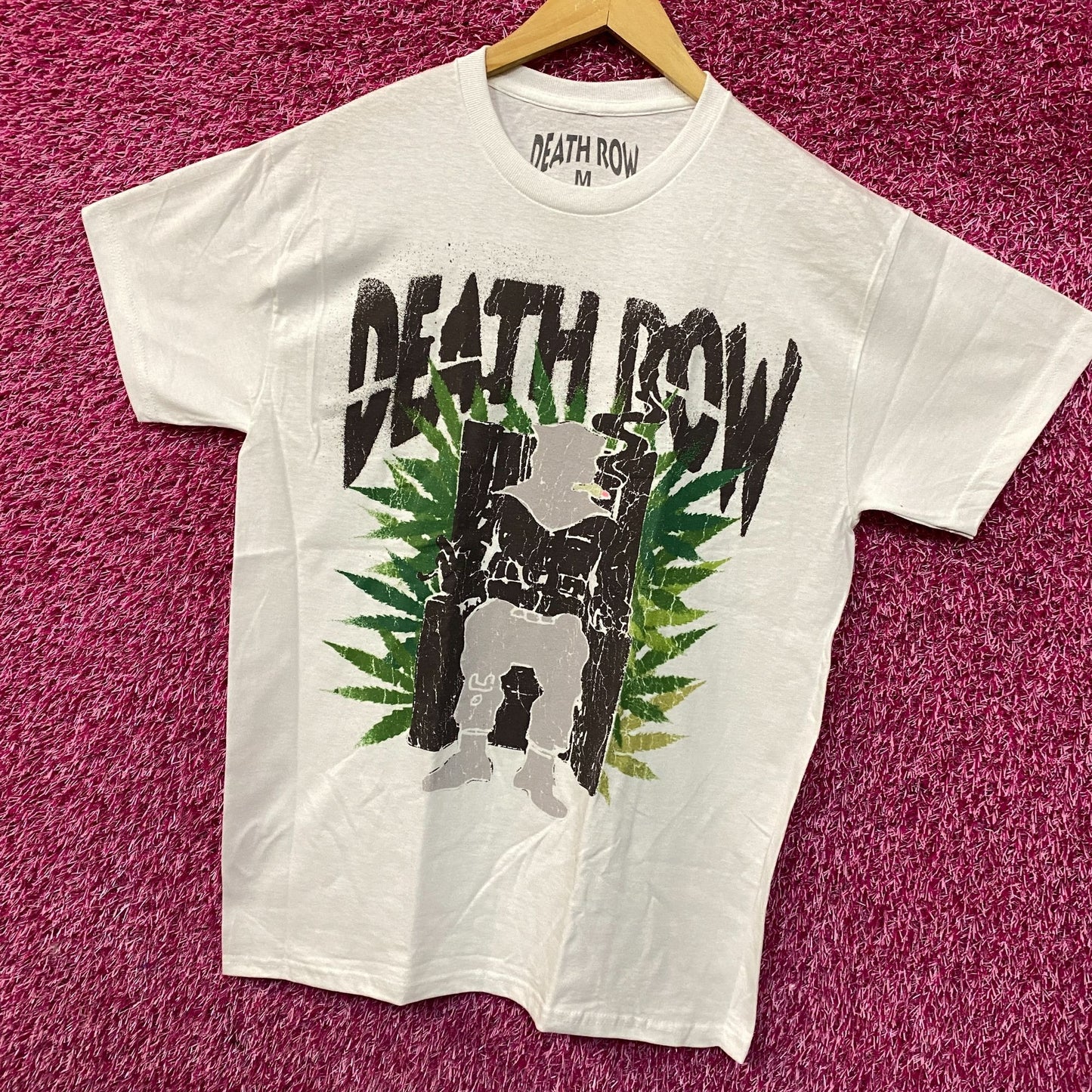 Death Row Records Puffy Electric Chair Inmate Logo Rap Tee Medium