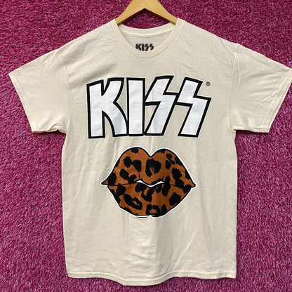 Philcos Kiss Leopard Lips Glam Metal Band T-Shirt Large
