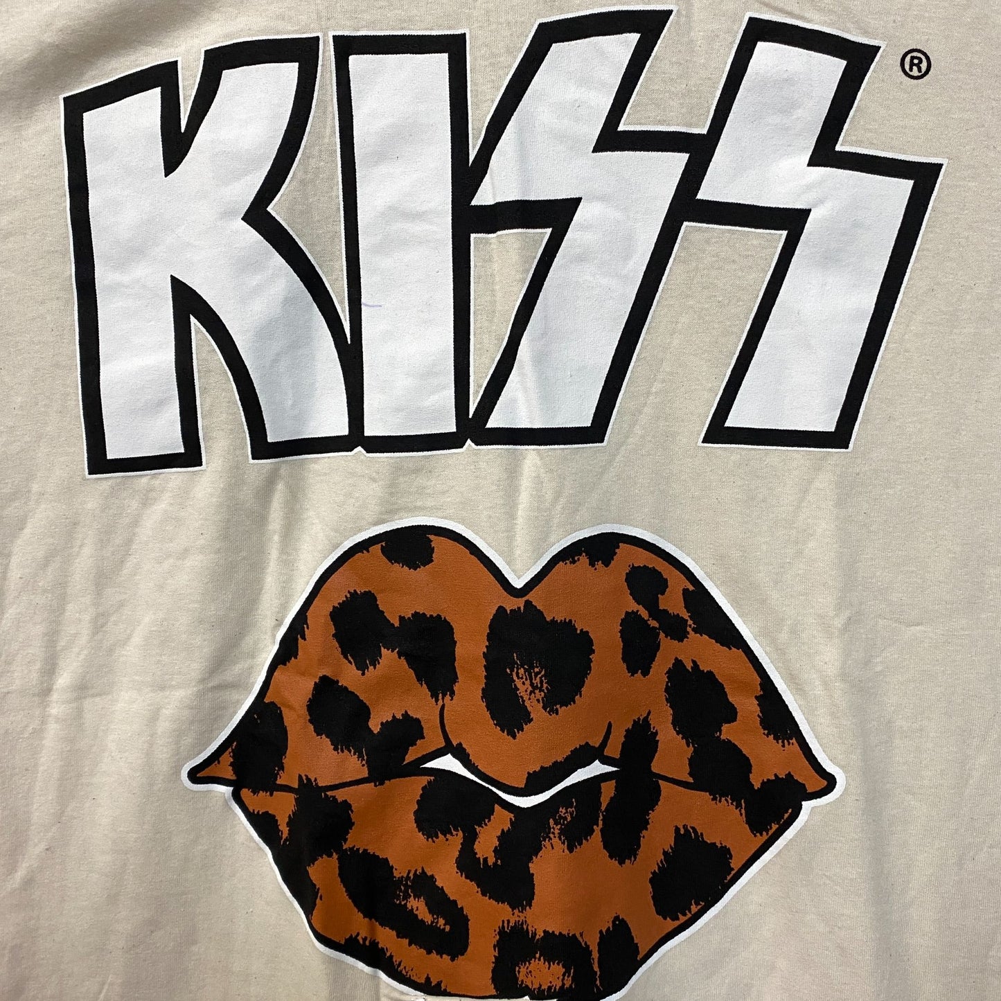 Philcos Kiss Leopard Lips Glam Metal Band T-Shirt Large