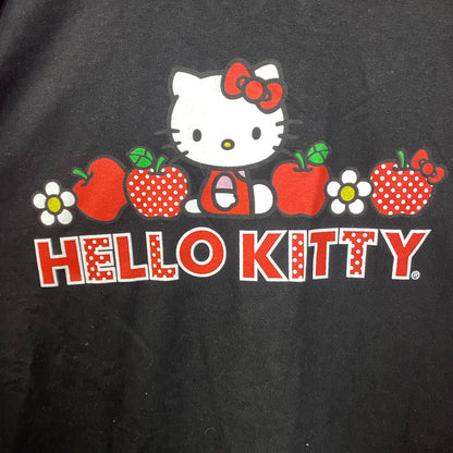 Hello Kitty Strawberry Design Black Long Sleeve T-Shirt 2XL