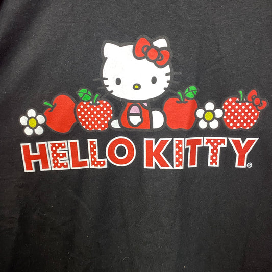 Hello Kitty Strawberry Design Black Long Sleeve T-Shirt 2XL