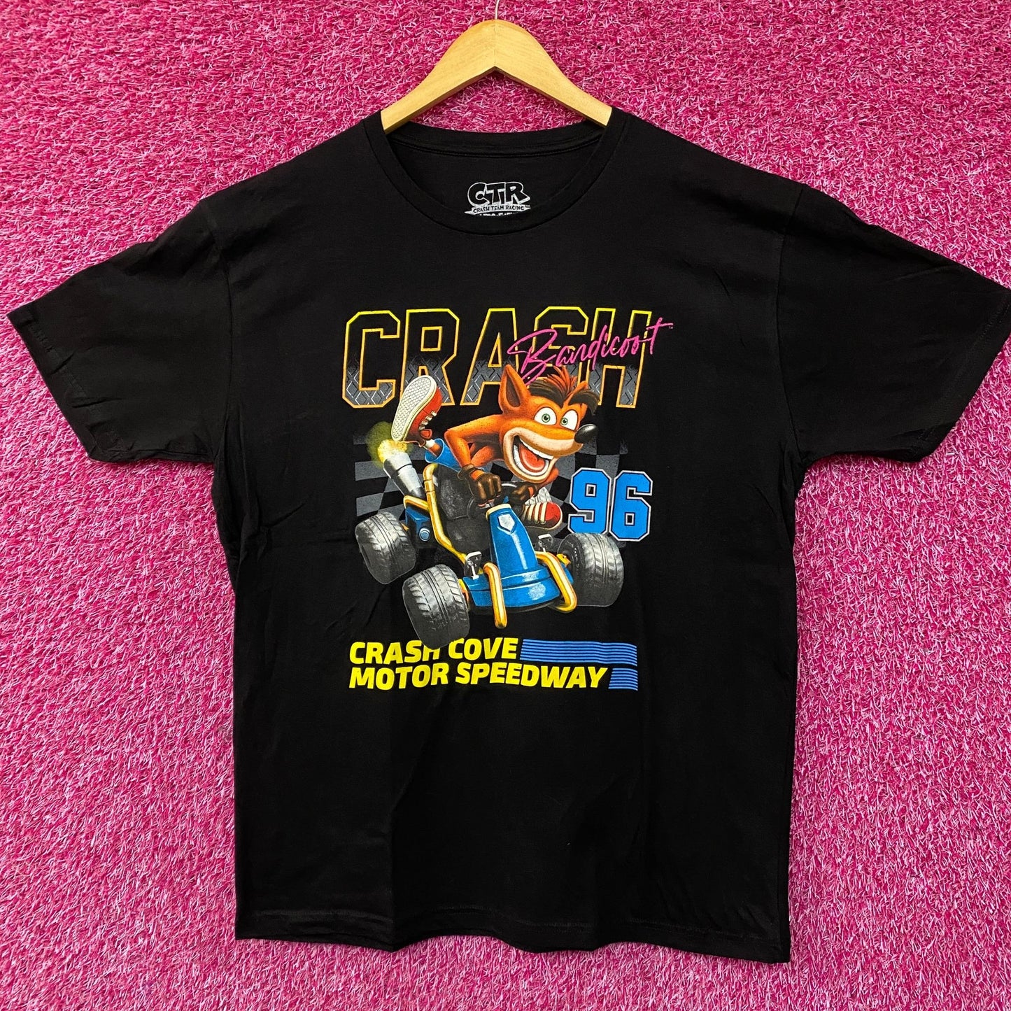 Crash Bandicoot Motor Speedway Retro Video Game T-Shirt 2XL