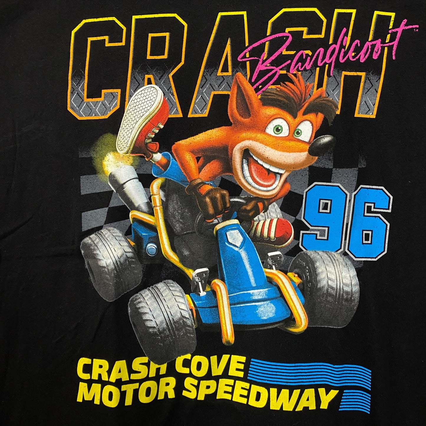 Crash Bandicoot Motor Speedway Retro Video Game T-Shirt 2XL