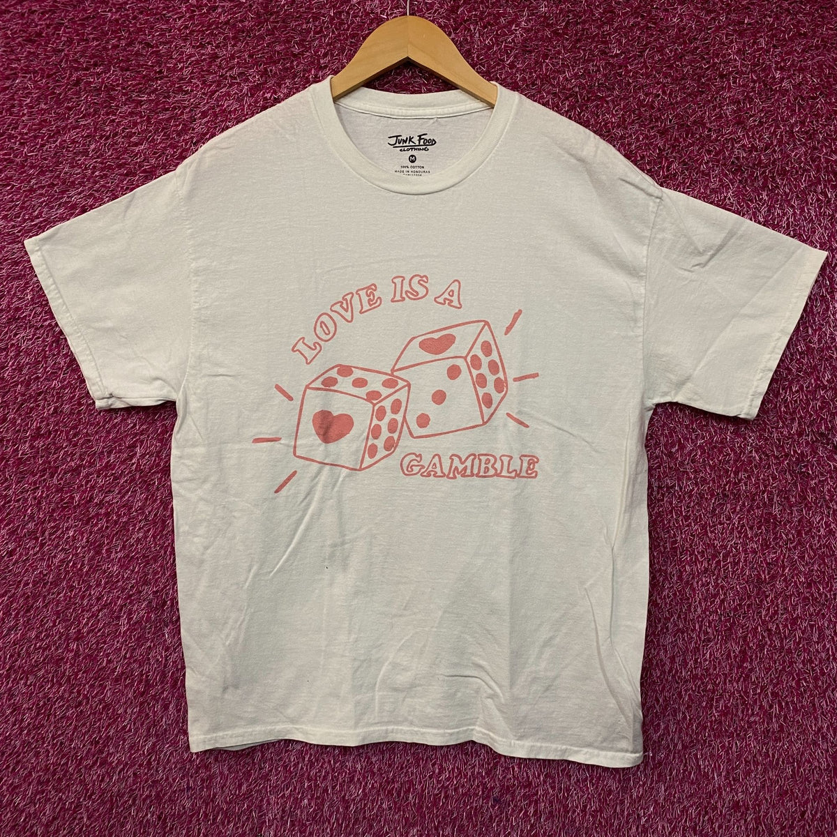 Junk Food Clothing "Love is a Gamble" Dice Graphic T-Shirt Medium