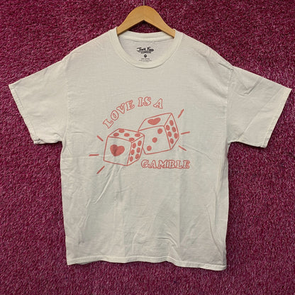 Junk Food Clothing "Love is a Gamble" Dice Graphic T-Shirt Medium