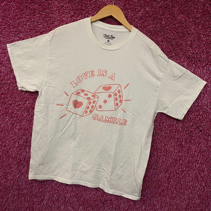 Junk Food Clothing "Love is a Gamble" Dice Graphic T-Shirt Medium