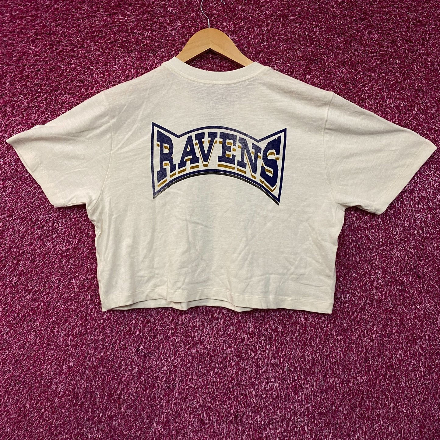 Junk Food Clothing Baltimore Ravens Women's Mock Neck Crop T-Shirt Large
