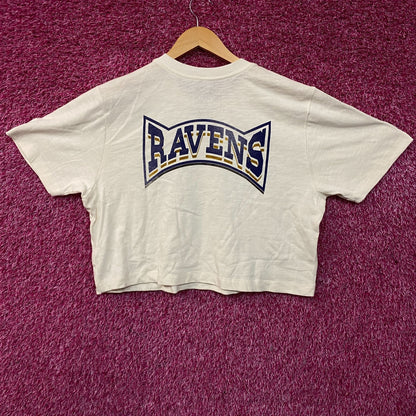 Junk Food Clothing Baltimore Ravens Women's Mock Neck Crop T-Shirt Large